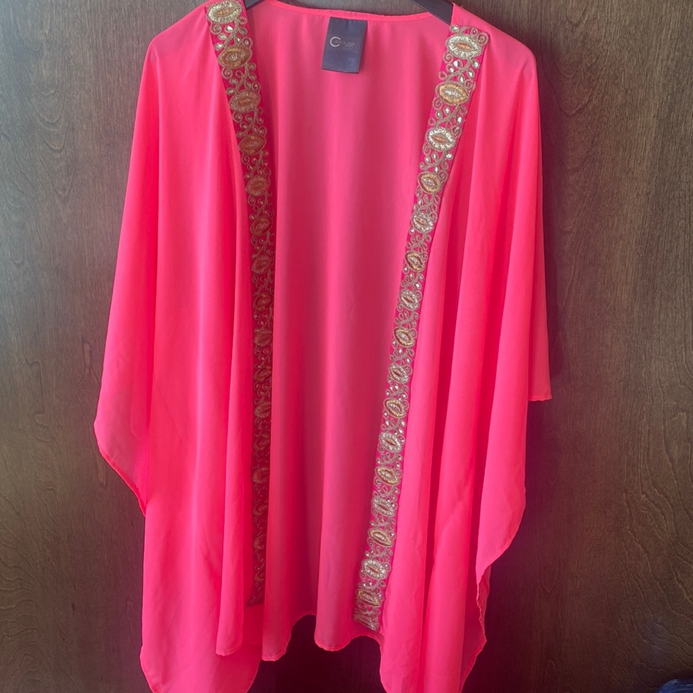 Beautiful never worn pink swim cover / caftan